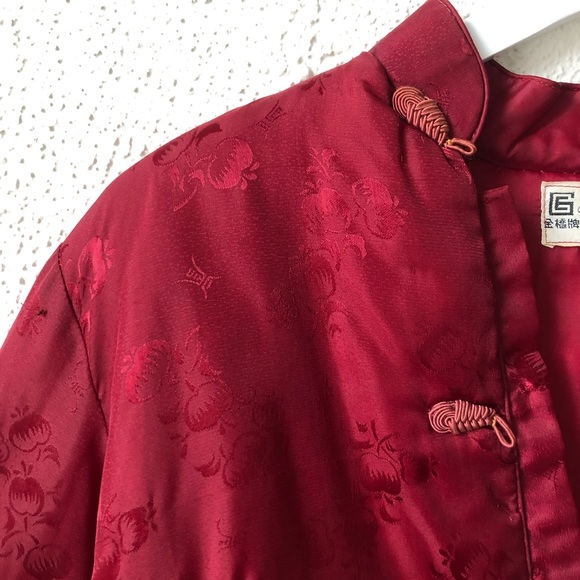 Vintage Gin Chiao Red Kimono Jacket Size Large - Picture 4 of 7